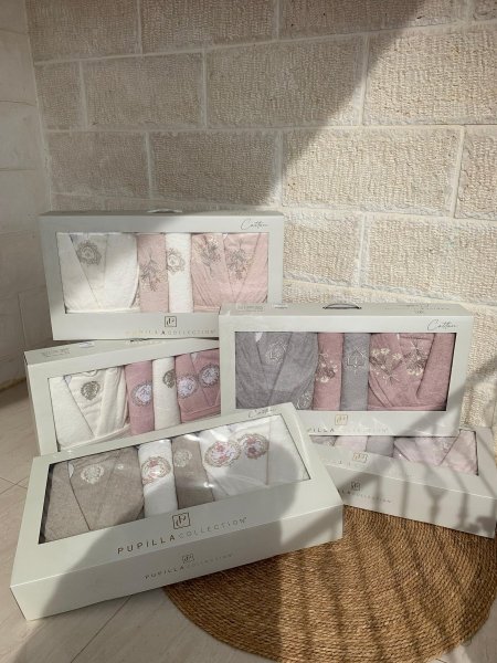 طقم أروب حمام 6 قطع بامبو تطريز