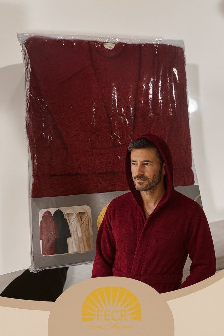 روب حمام قطن مع طاقية