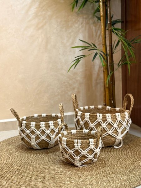طقم سلة قش 3 قطع