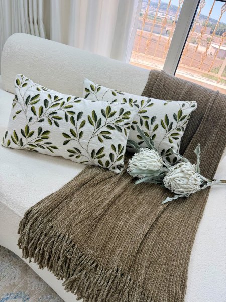 olive leaf cushion